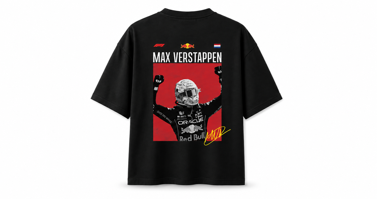 Max Verstapen Oversized Black T- Shirt