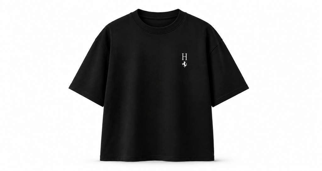 H Black Oversized T-Shirt