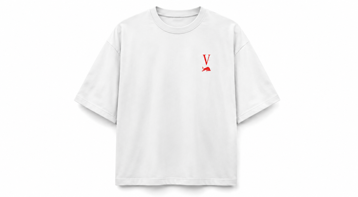 V White Oversized T-Shirt
