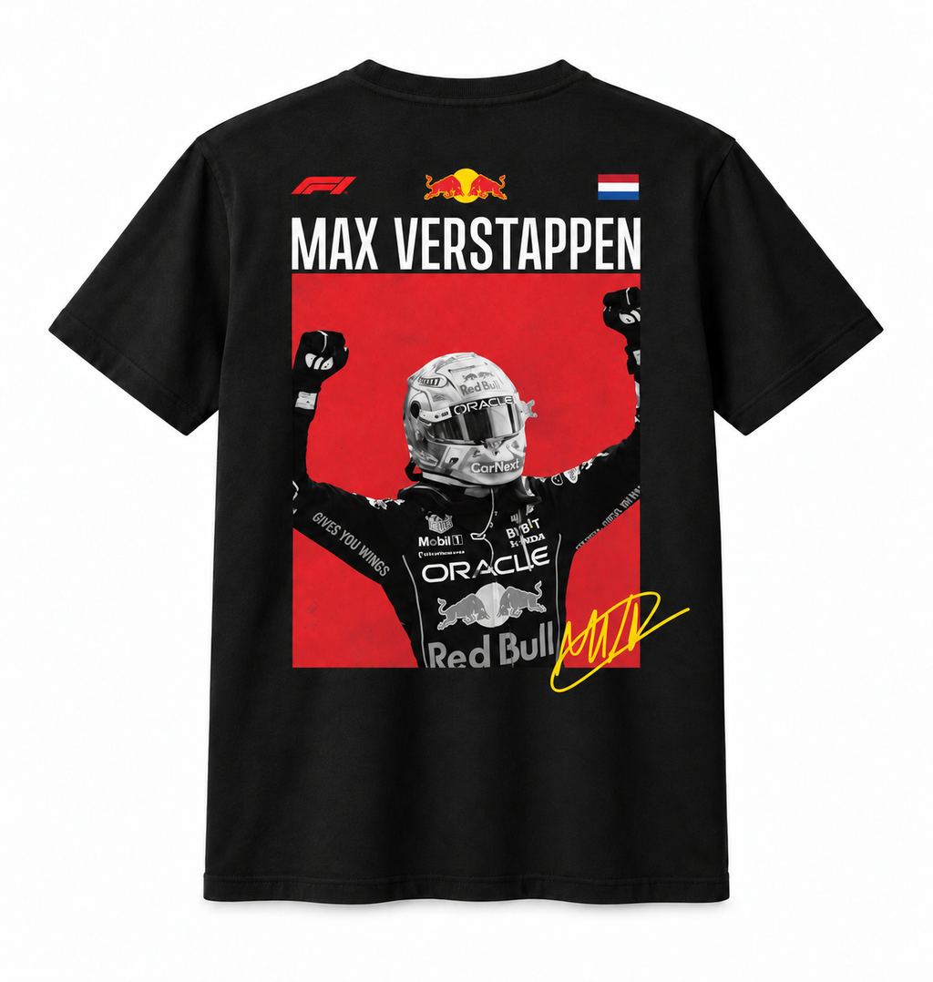 The Champion's Fist — Racing Legend Poster Tee (Black Edition)