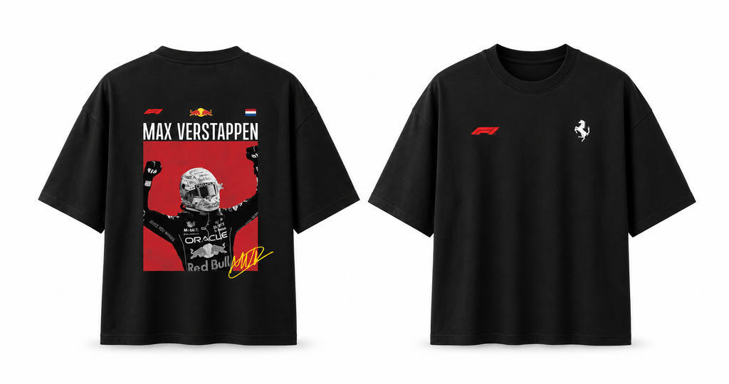 Max Verstapen Oversized Black T- Shirt