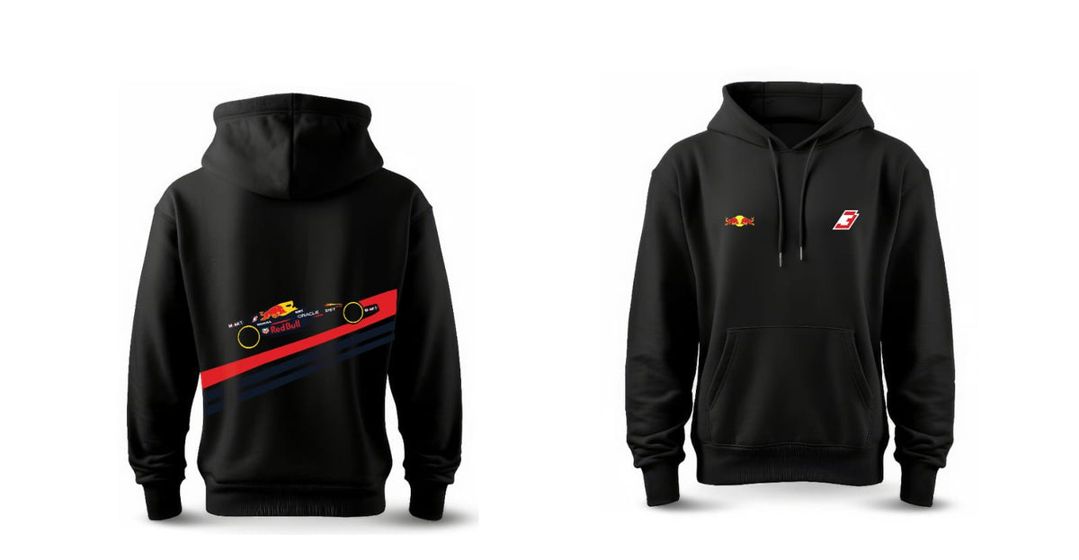 Ricciardo 3 Red Bull Racing Black Hoodie – Motorsport Car Graphic Front & Back Print