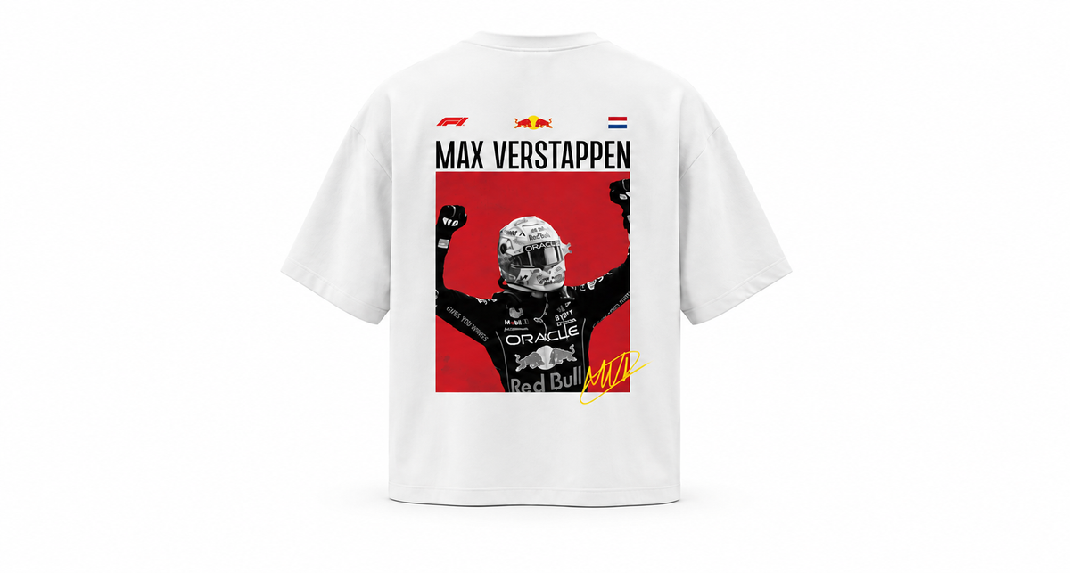 Max Verstapen Oversized White T- Shirt