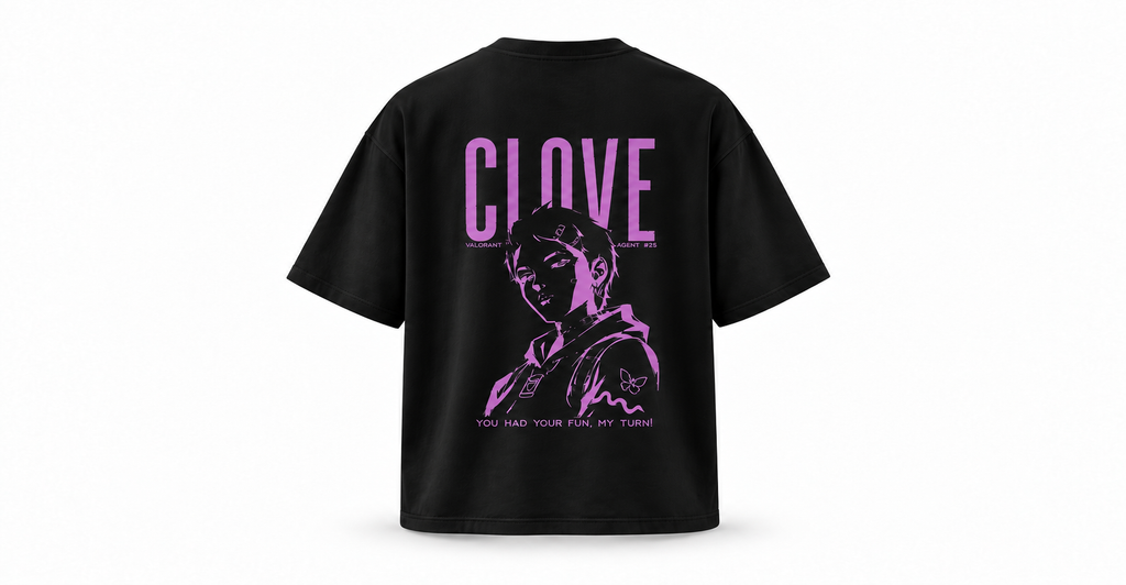 Valorant Clove Oversized Black T-Shirt