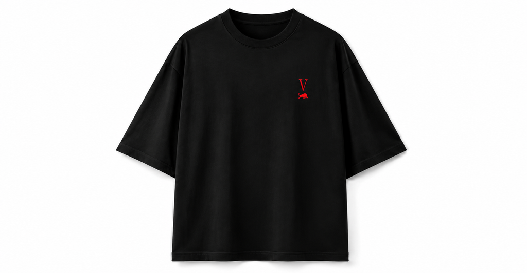 V Black Oversized T-Shirt