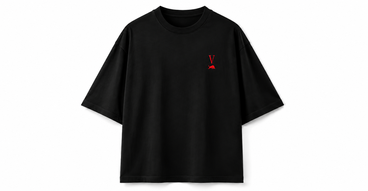 V Black Oversized T-Shirt