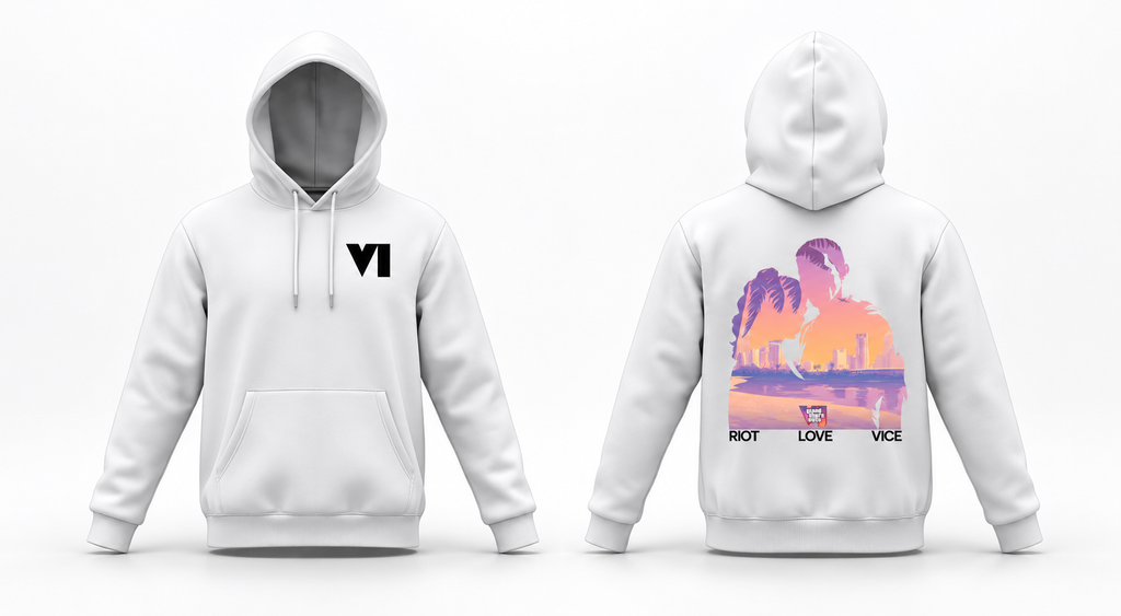 GTA VI -Riot Love Vice White Hoodie