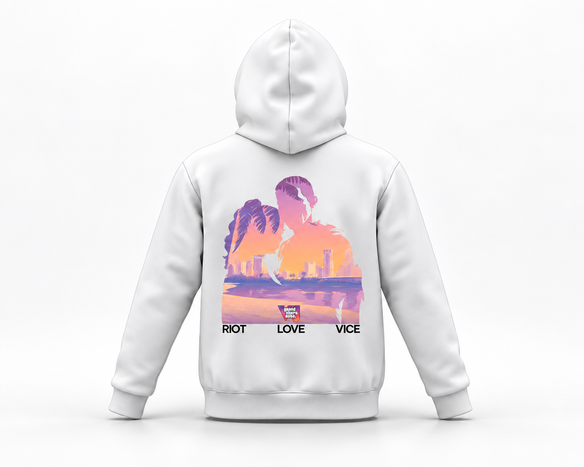 GTA VI -Riot Love Vice White Hoodie