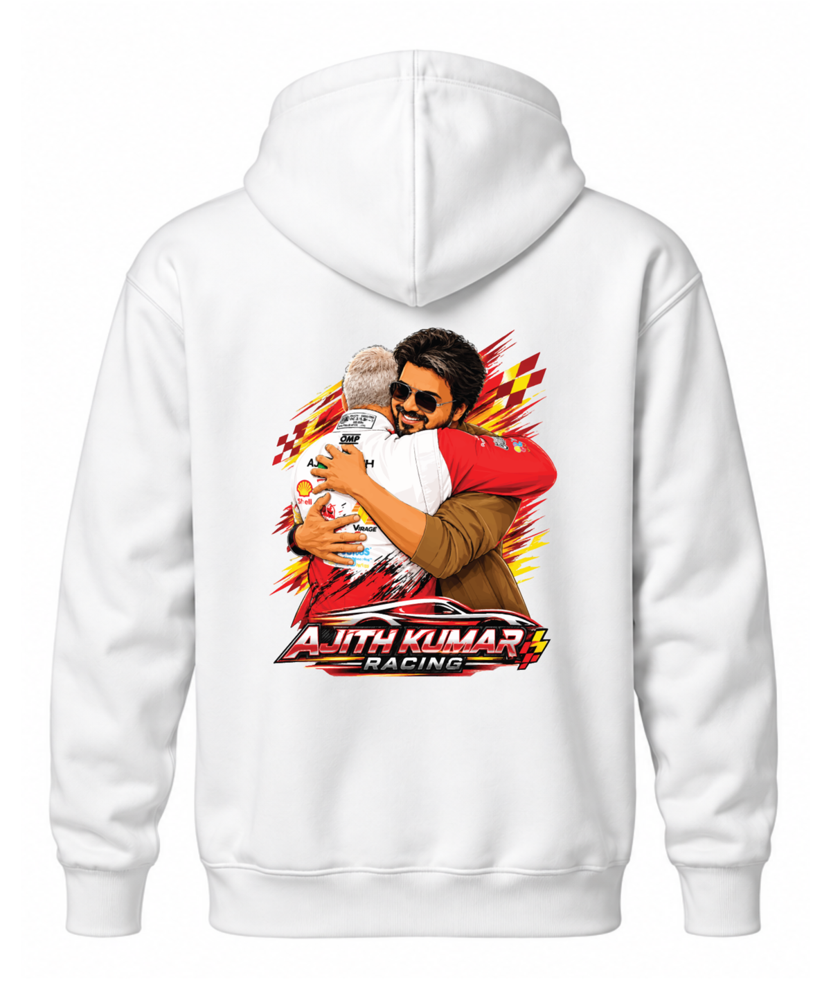 AK 901 Speed Racing White Hoodie Edition – Front & Back Print