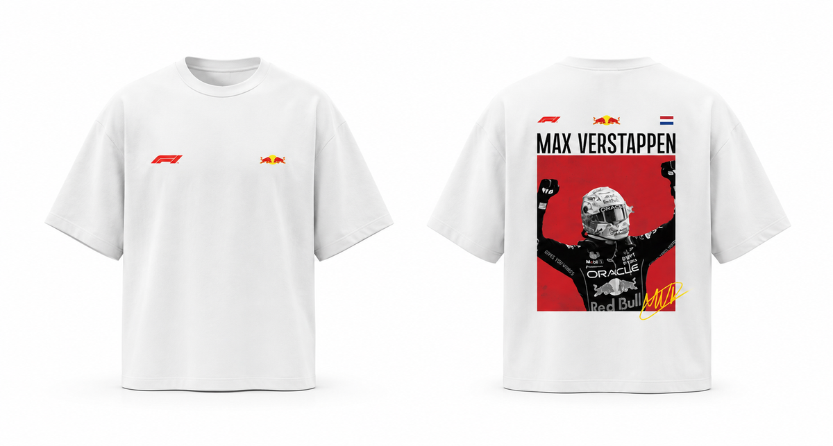 Max Verstapen Oversized White T- Shirt