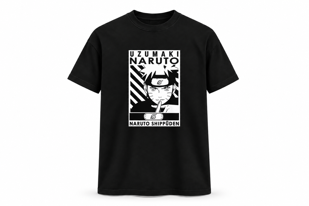 Naruto Uzumaki Shippuden Graphic Black T-Shirt