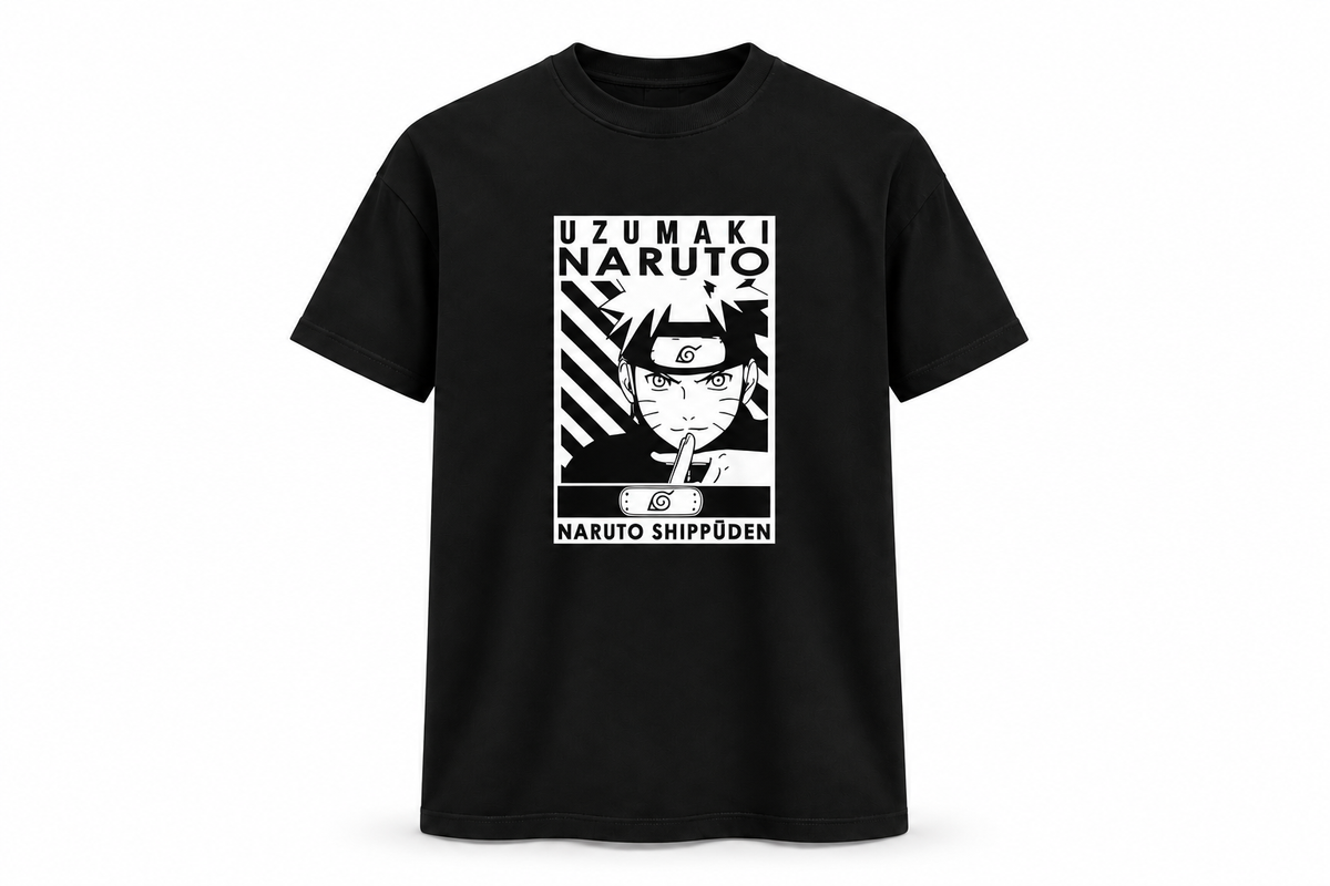 Naruto Uzumaki Shippuden Graphic Black T-Shirt