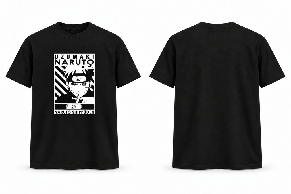 Naruto Uzumaki Shippuden Graphic Black T-Shirt