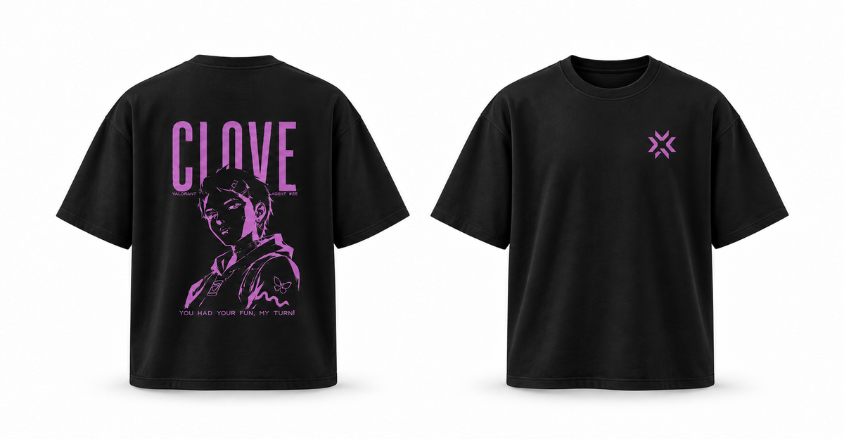 Valorant Clove Oversized Black T-Shirt
